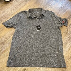 Callaway heathered gray golf polo size Large NWT Tito’s logo on Sleeve